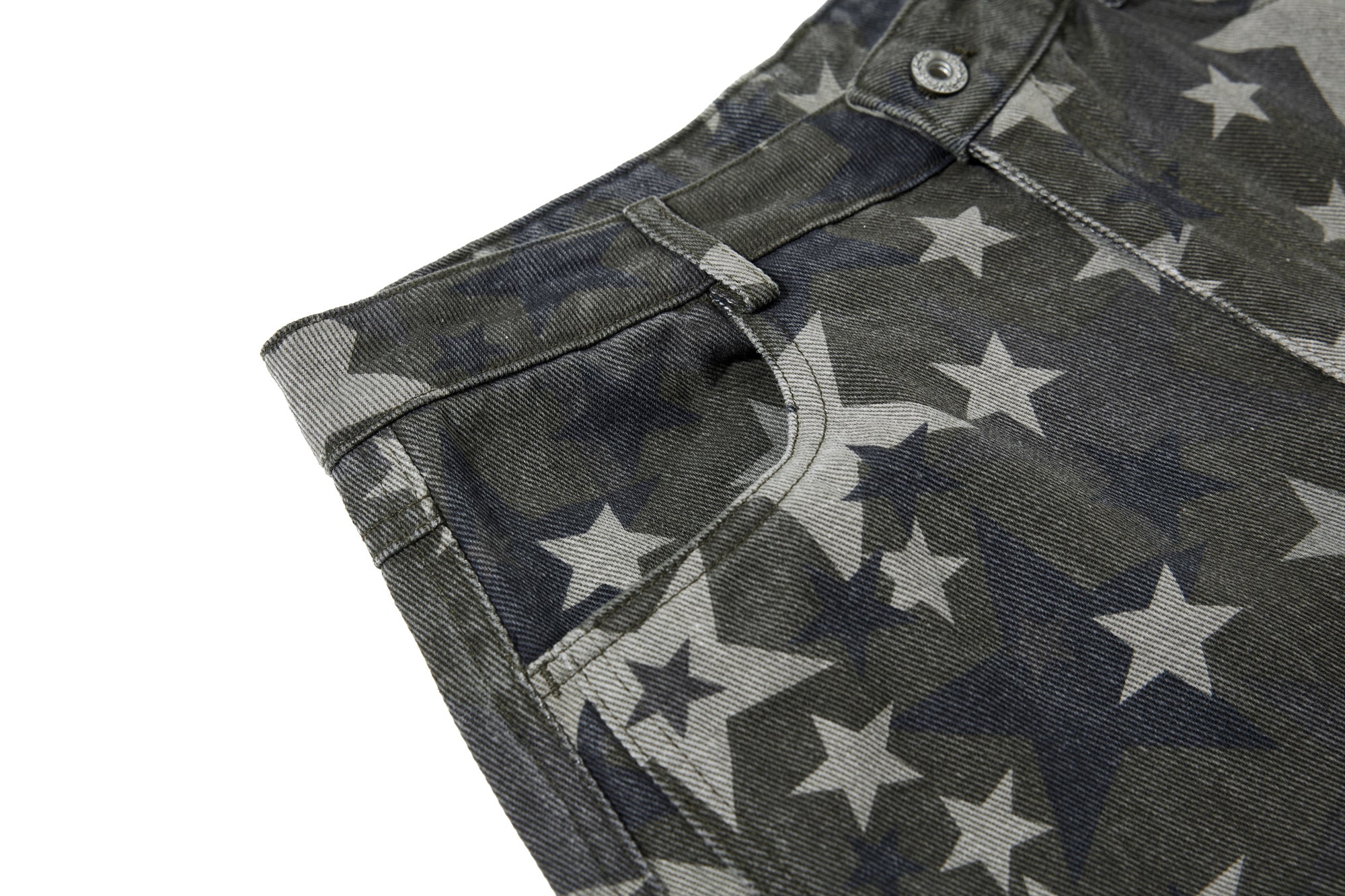 Omirad All-Star Barrel Leg Jeans | Vintage Wash Star Print Denim