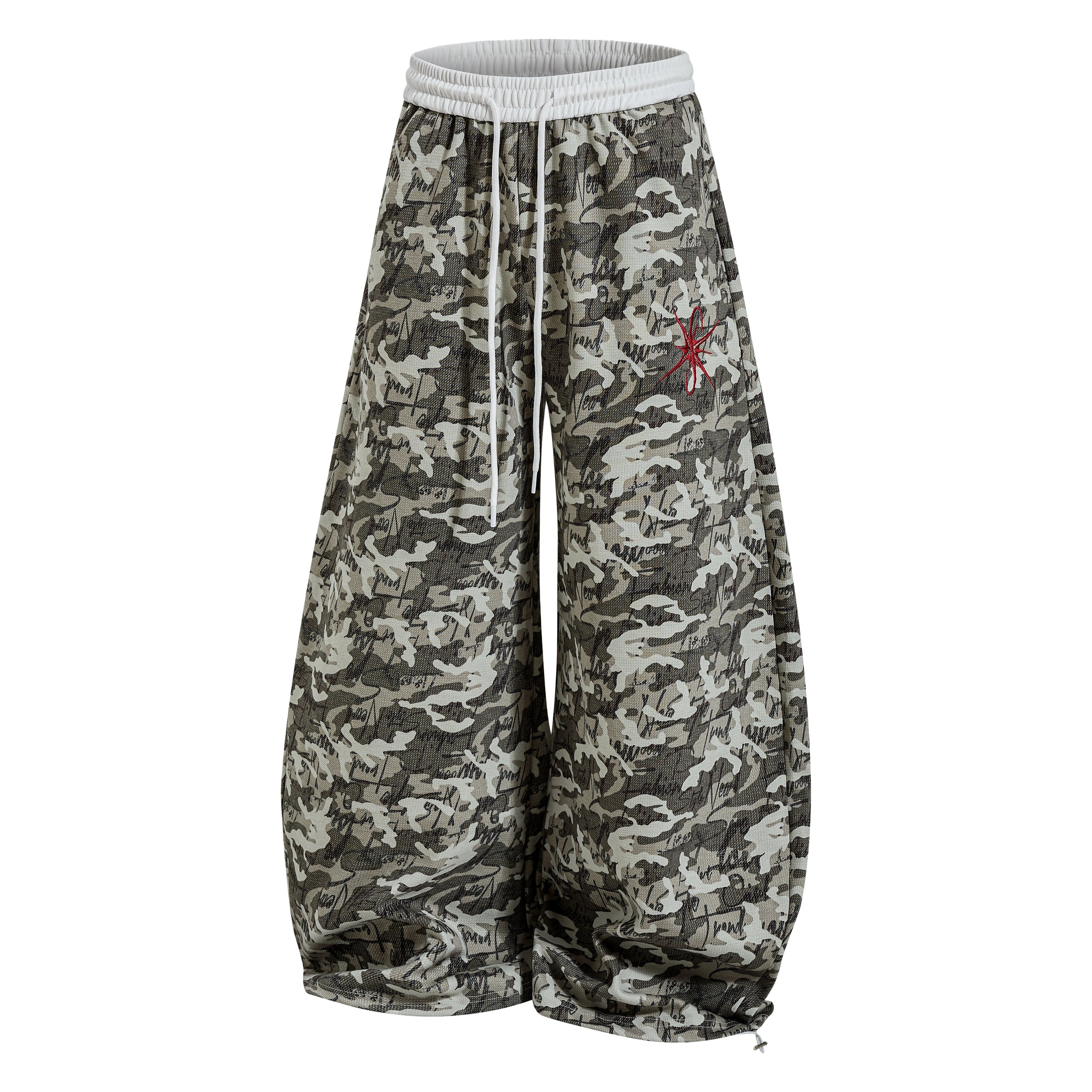 Omirad Camo Script Wide-Leg Streetwear Pants