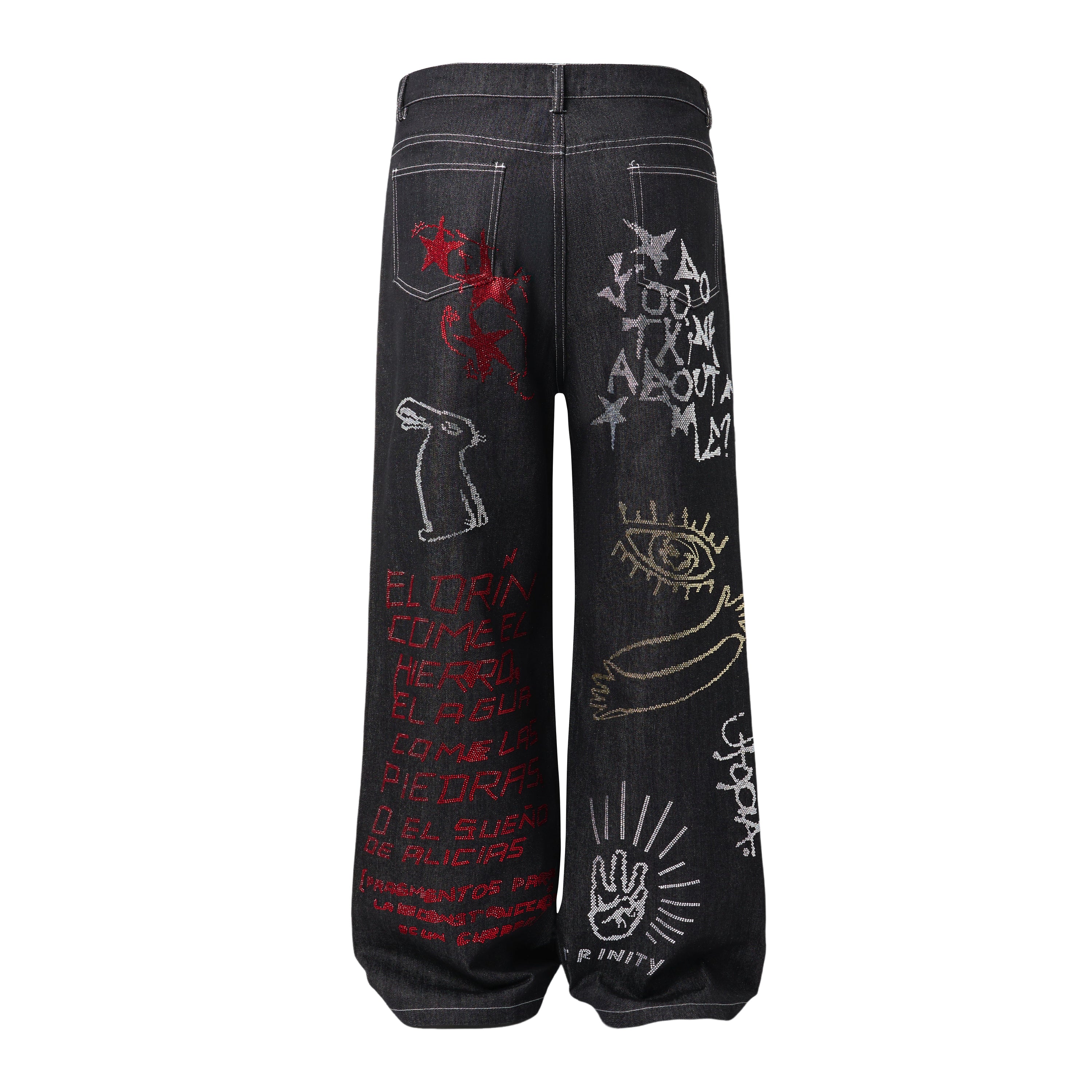 Omirad Graffiti Graphic Denim Pants | Streetwear Jeans
