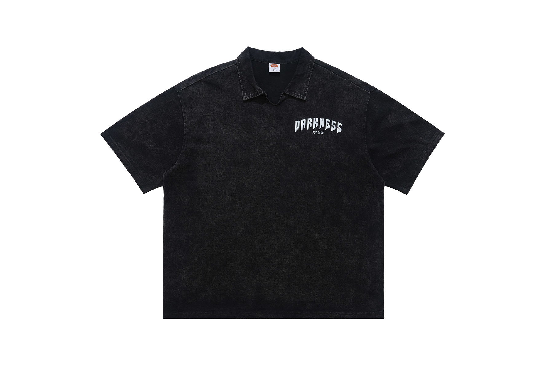 Omirad Darkness Spine Skeleton Graphic Washed Polo Shirt