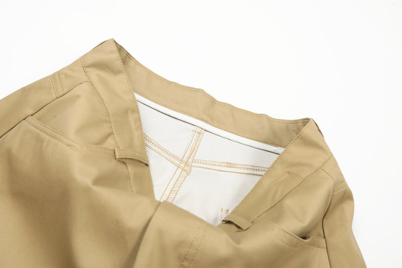 Omirad Curved Seam Cargo Pants – Khaki Wide Leg
