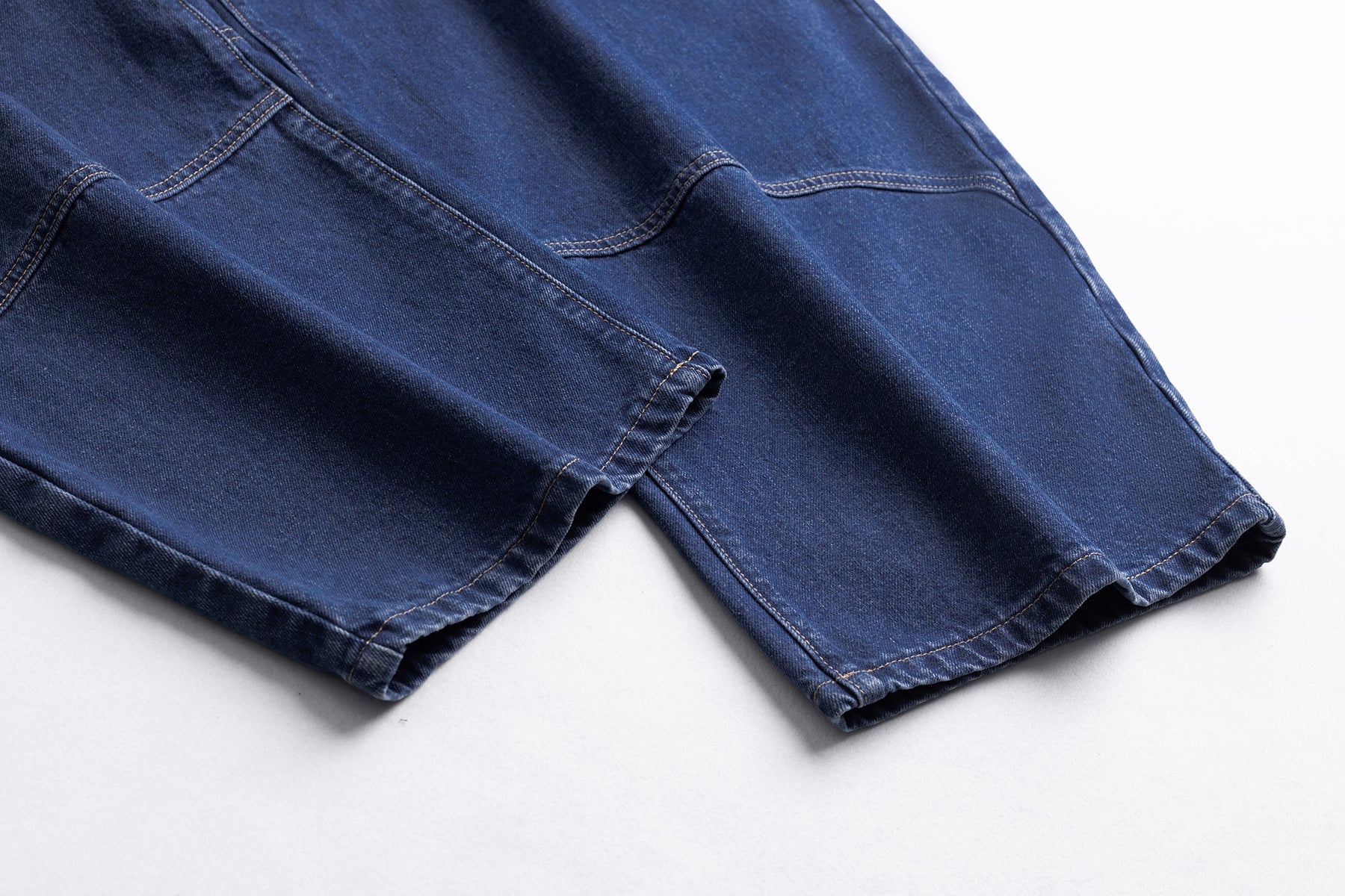 Omirad Embroidered Wide-Leg Cotton Denim Pants | Deep Blue