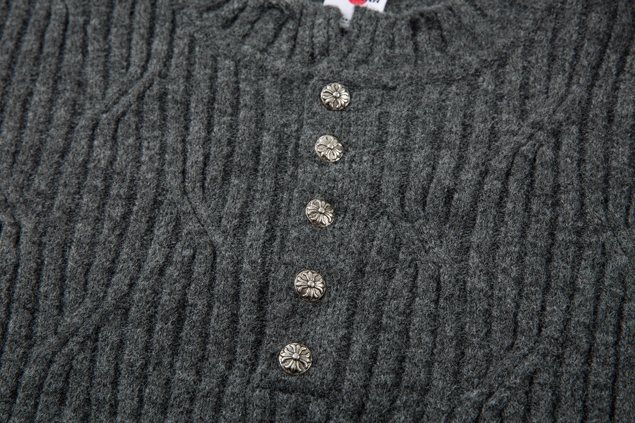 Distressed Ribbed Henley Knit Sweater | Grunge Streetwear