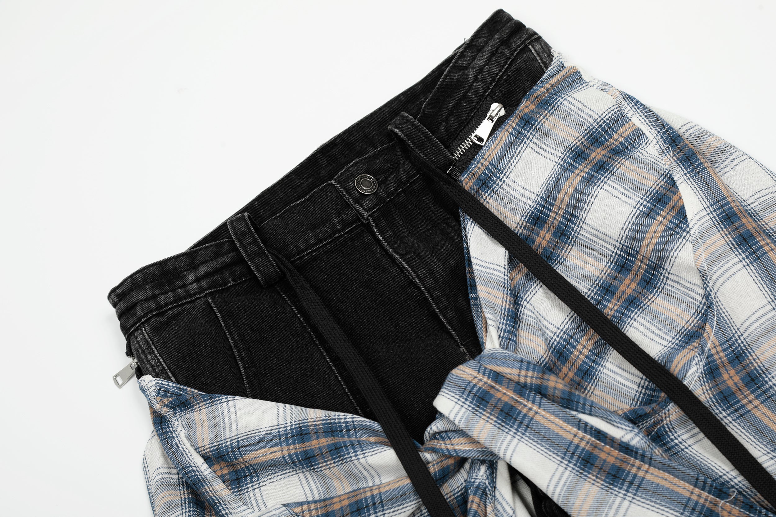 Omirad Layered Plaid Skirt-Pants | Deconstructed Streetwear