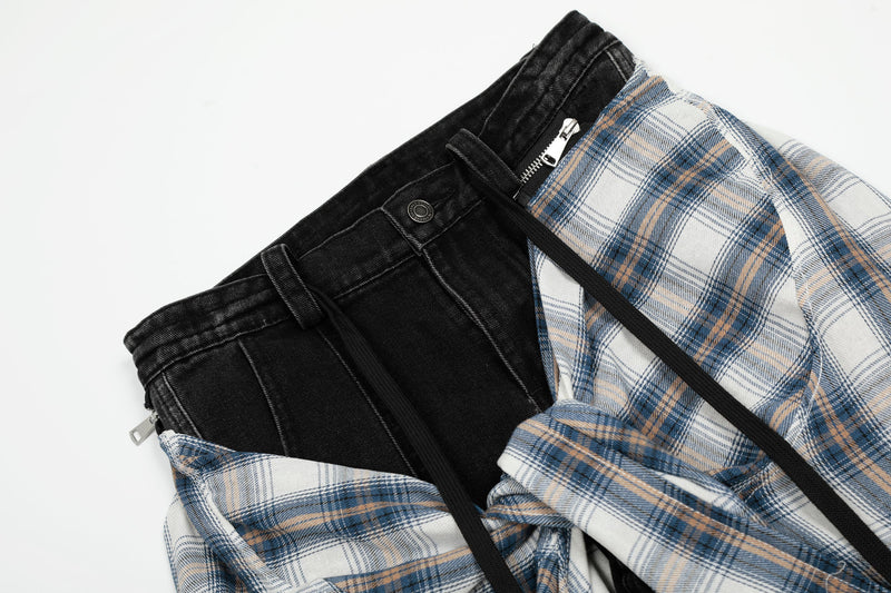 Omirad Layered Plaid Skirt-Pants | Deconstructed Streetwear