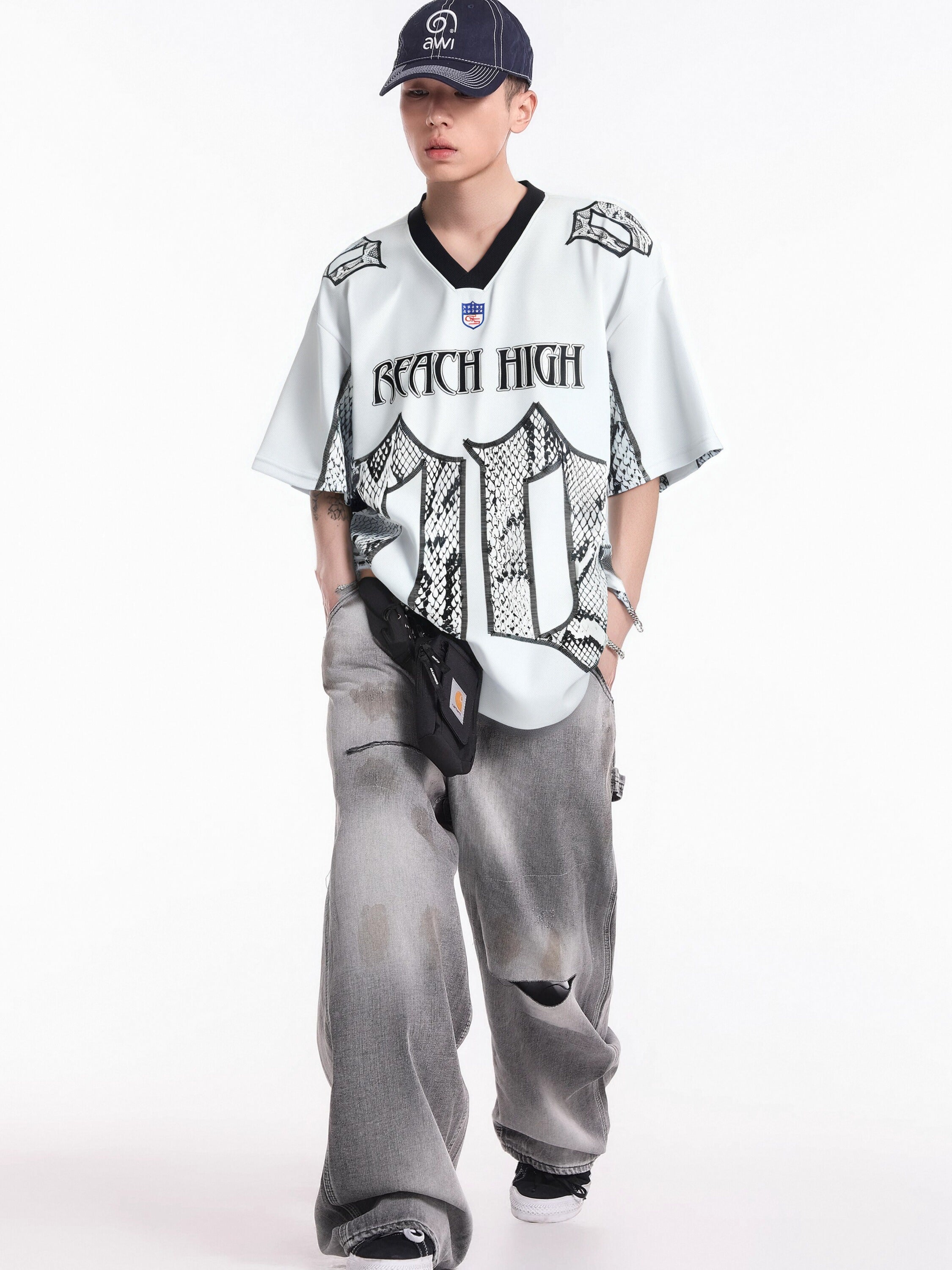 Omirad Reach High Snakeskin Gothic Jersey Tee | Streetwear