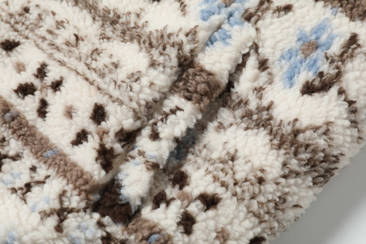 Nordic Fair Isle Faux Fur Hood Fleece Jacket | SEAKOFF