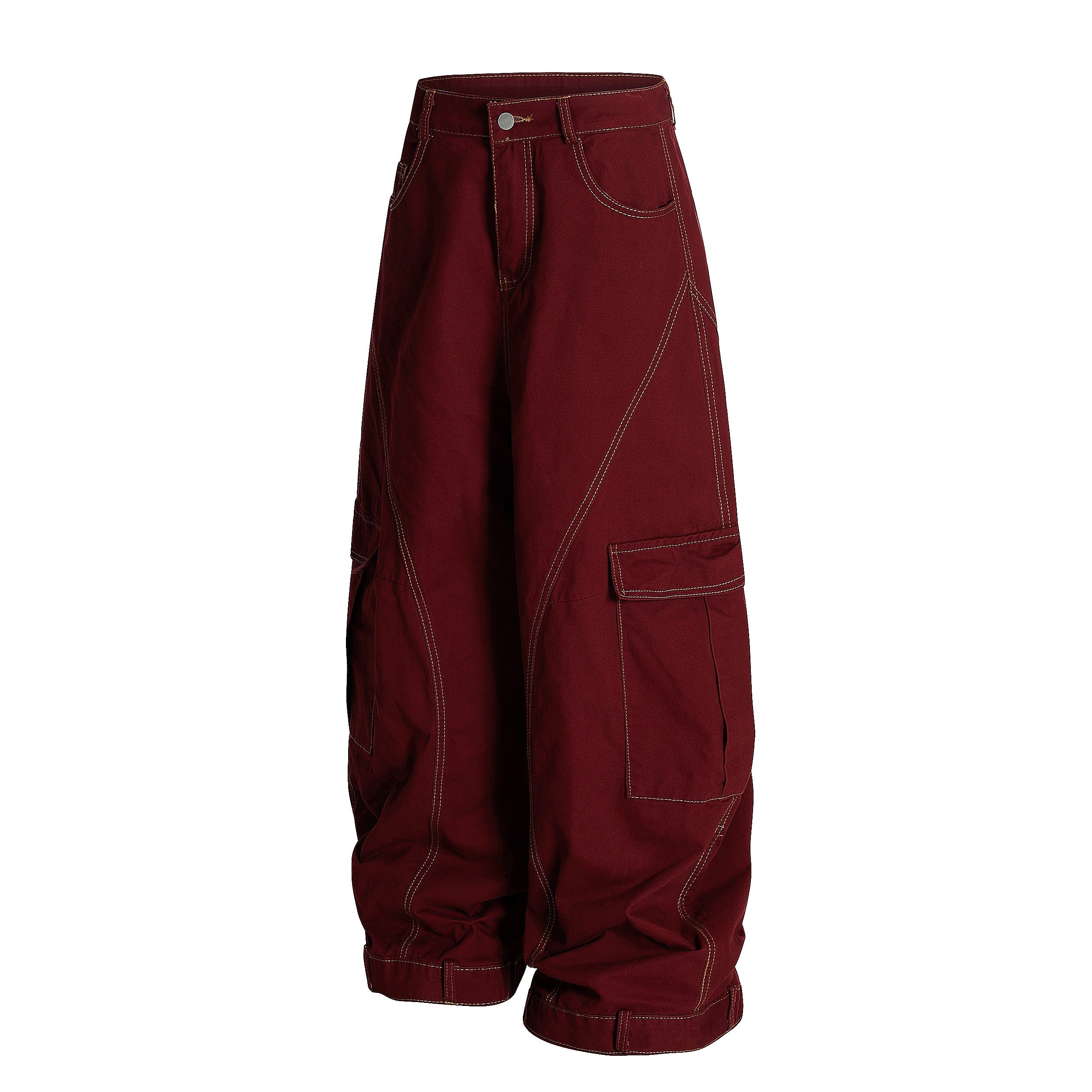 Omirad Heavy-Wash Wide-Leg Cargo Pants | Oversized Streetwear