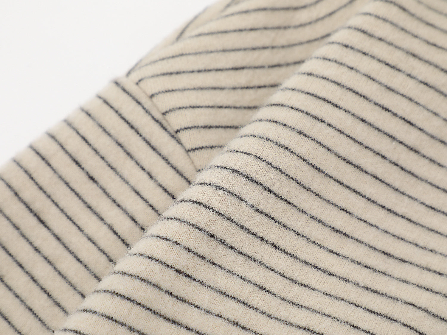 Striped Knit Zip Hoodie with Faux Fur Hood Trim