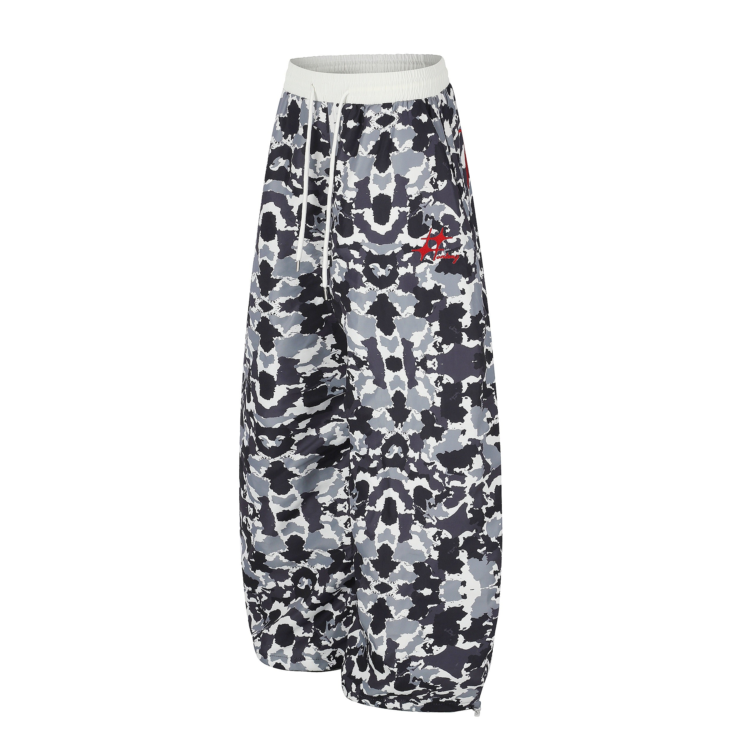 Abstract Camo Wide-Leg Sweatpants | Oversized Streetwear