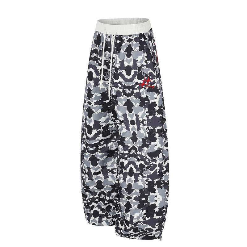 Abstract Camo Wide-Leg Sweatpants | Oversized Streetwear