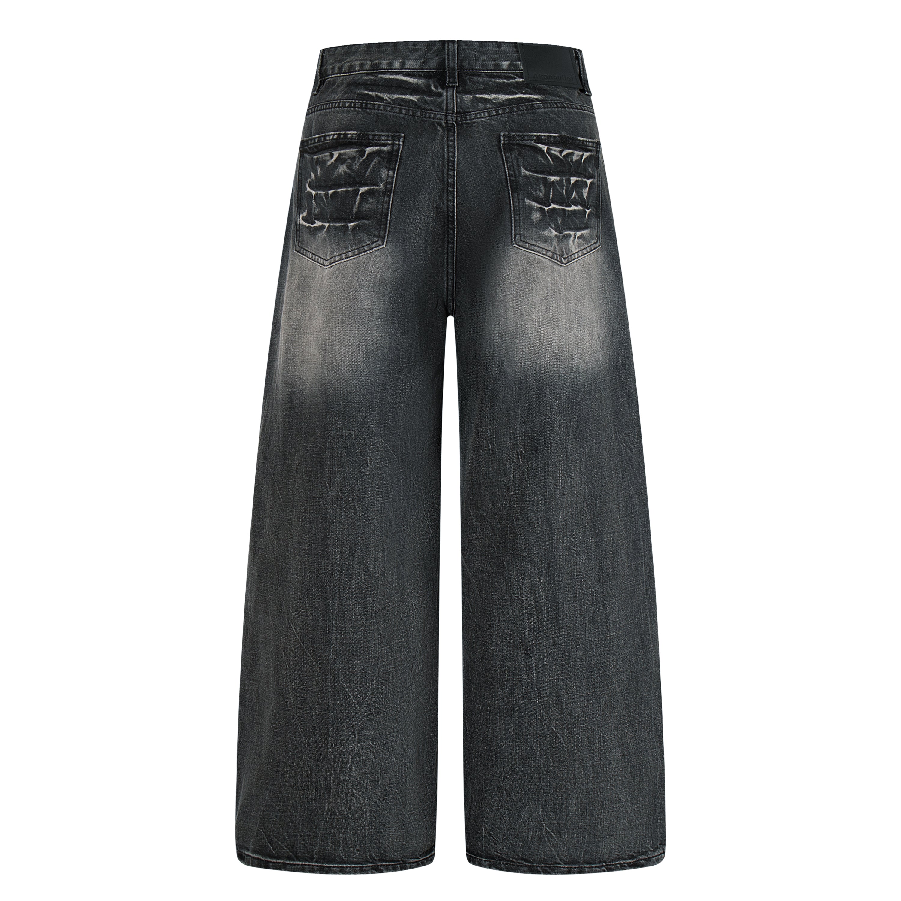 Omirad Cracked-Wash Wide-Leg Jeans | 100% Cotton Streetwear