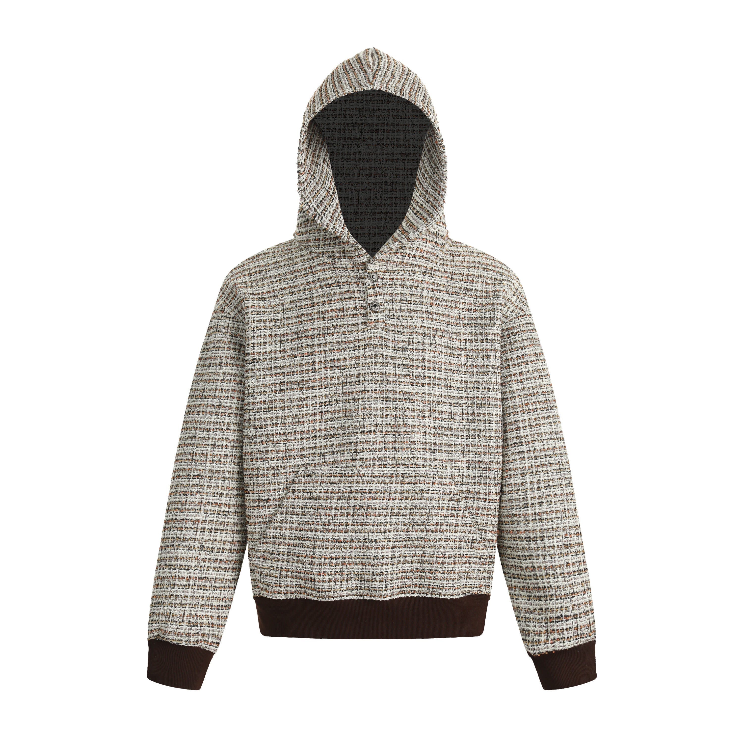 Omirad Textured Knit Hoodie | Woven Boucle Hooded Sweatshirt