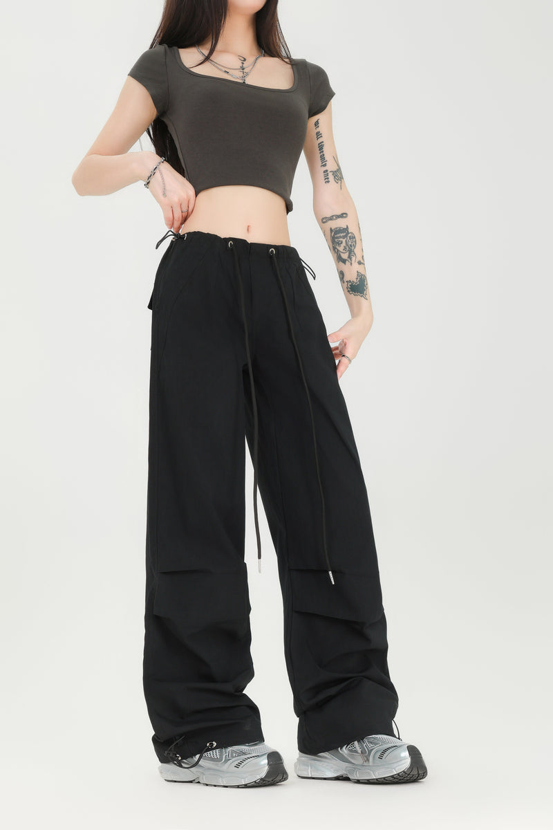 Omirad Tech Drawstring Utility Pants | Wide-Leg Parachute