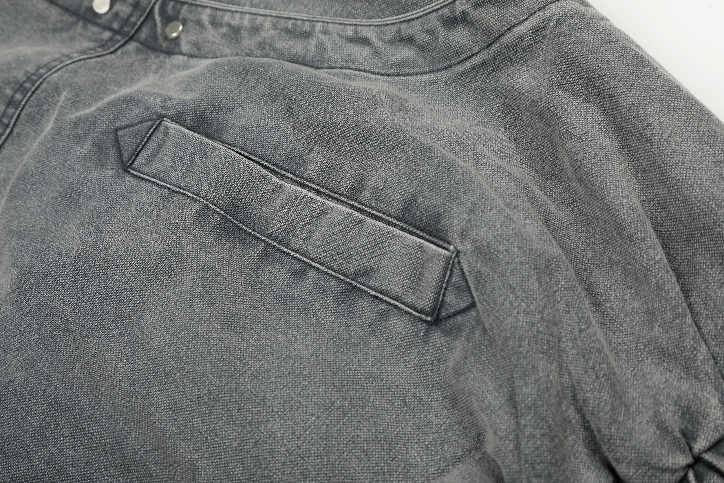Omirad Washed Utility Bomber Jacket | Grey Denim Streetwear