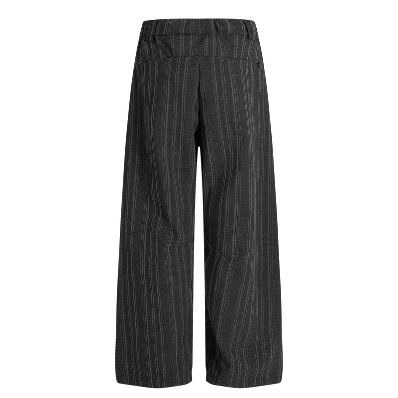 Omirad Striped Wide-Leg Pants | Pleated Pinstripe Trousers