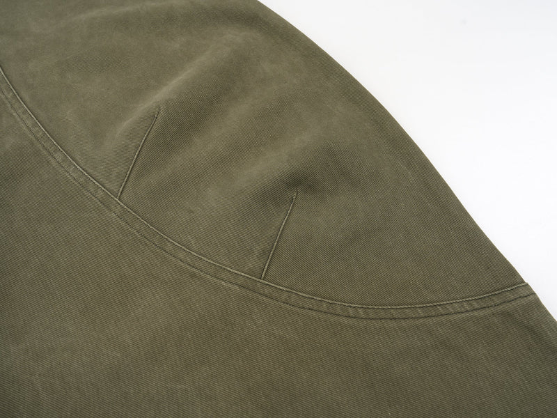 Curved-Cut Barrel Leg Pants | Heavyweight Cotton Trousers