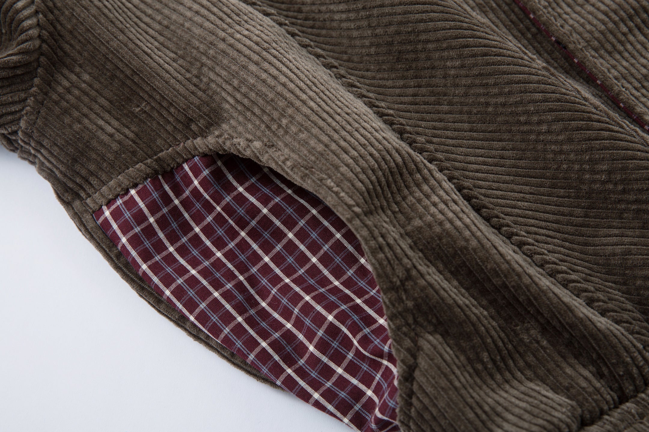 Corduroy Plaid-Lined Zip Jacket | Vintage Streetwear