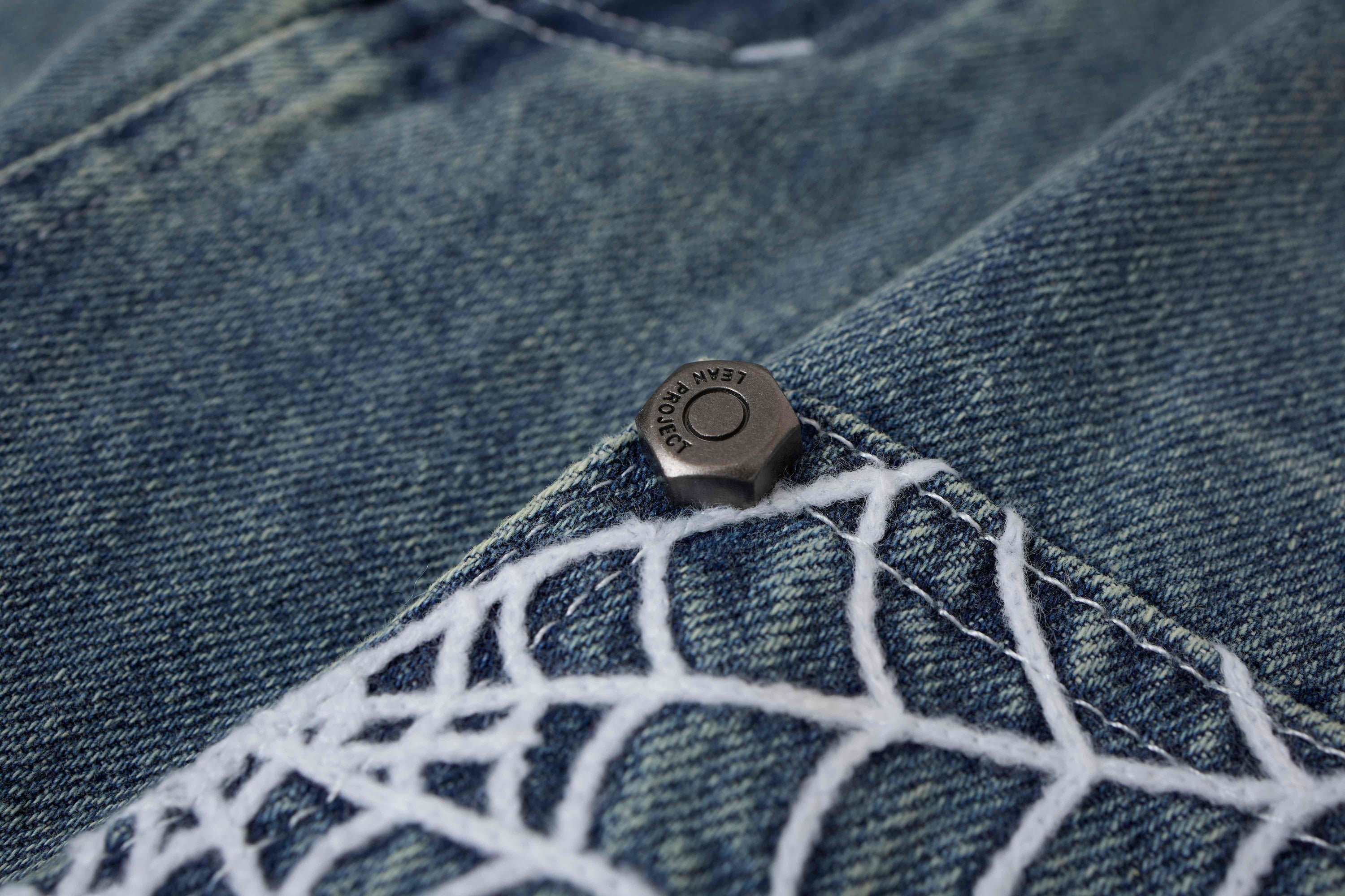 Spiderweb Panel Strap Denim Shorts | Washed Black Streetwear