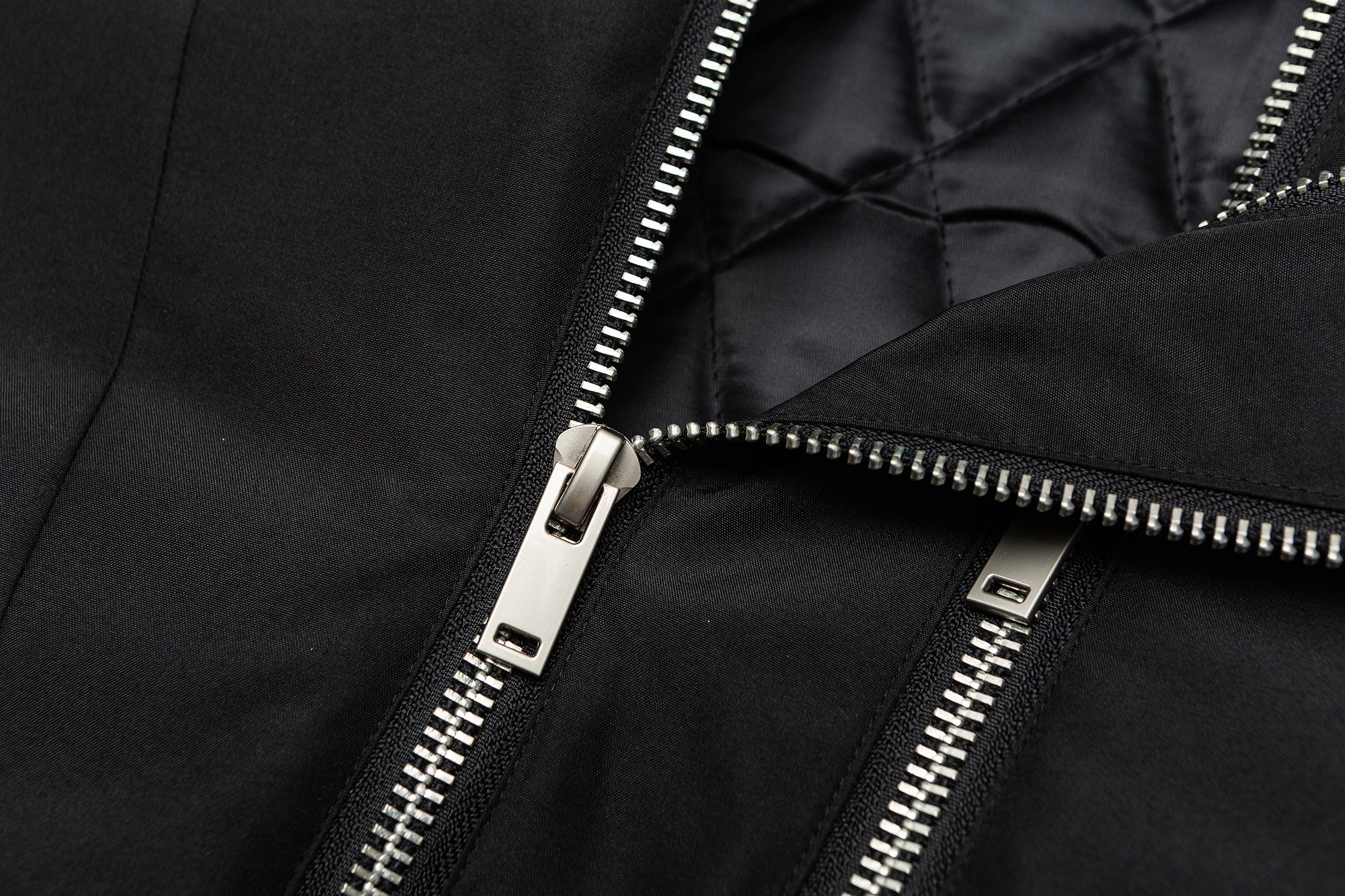Omirad Dual-Zip Hooded Tech Puffer Jacket | Black Oversized