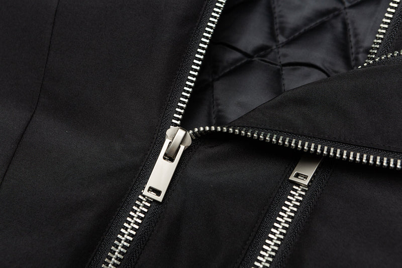 Omirad Dual-Zip Hooded Tech Puffer Jacket | Black Oversized