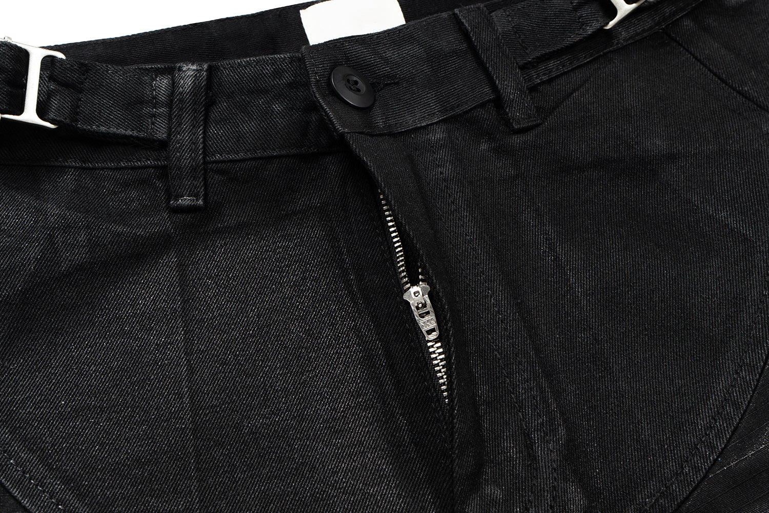 Omirad Curved-Stitch Leather-Effect Wide-Leg Pants