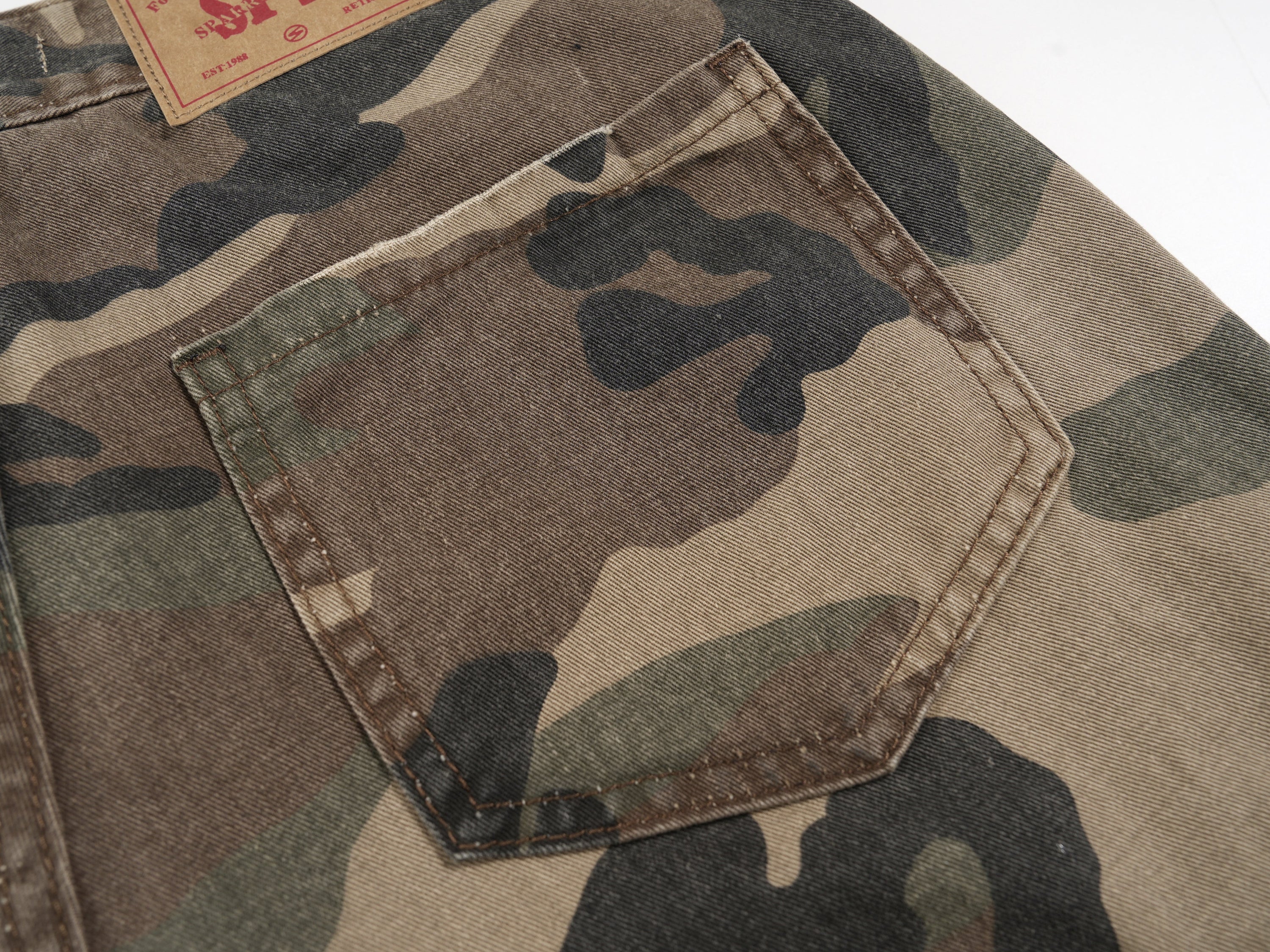 Omirad Distressed Camo Cargo Shorts | Military Streetwear