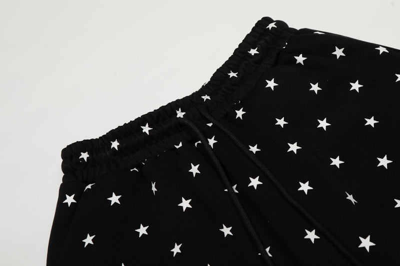 All-Over Star Print Wide-Leg Pants | Y2K Street Style