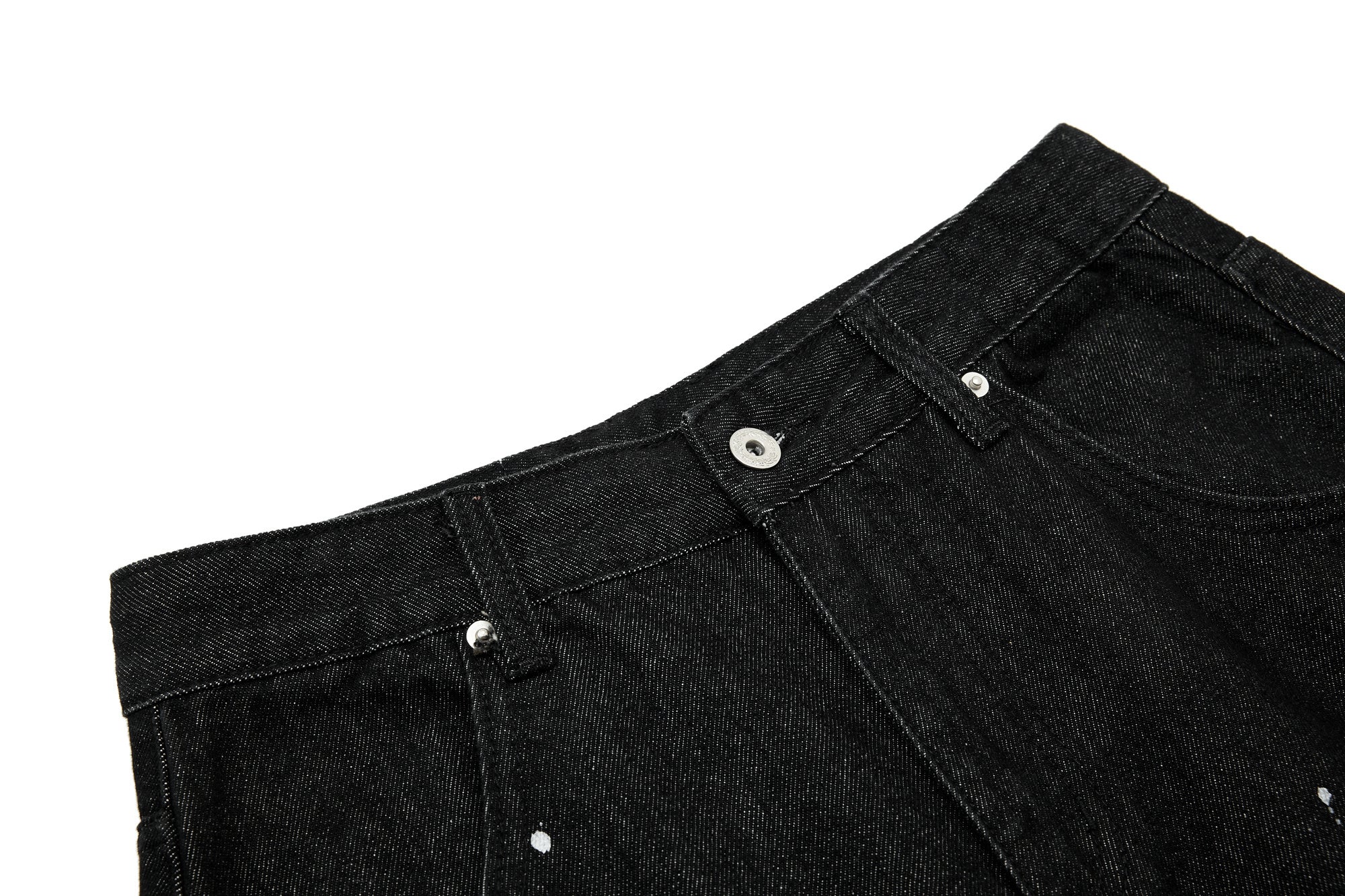 Omirad Stripe Panel Paint-Splatter Wide-Leg Jeans