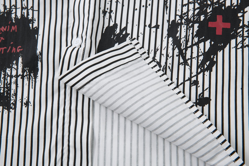 Ink-Splash Layered Stripe Shirt | Streetwear Graffiti Graphic