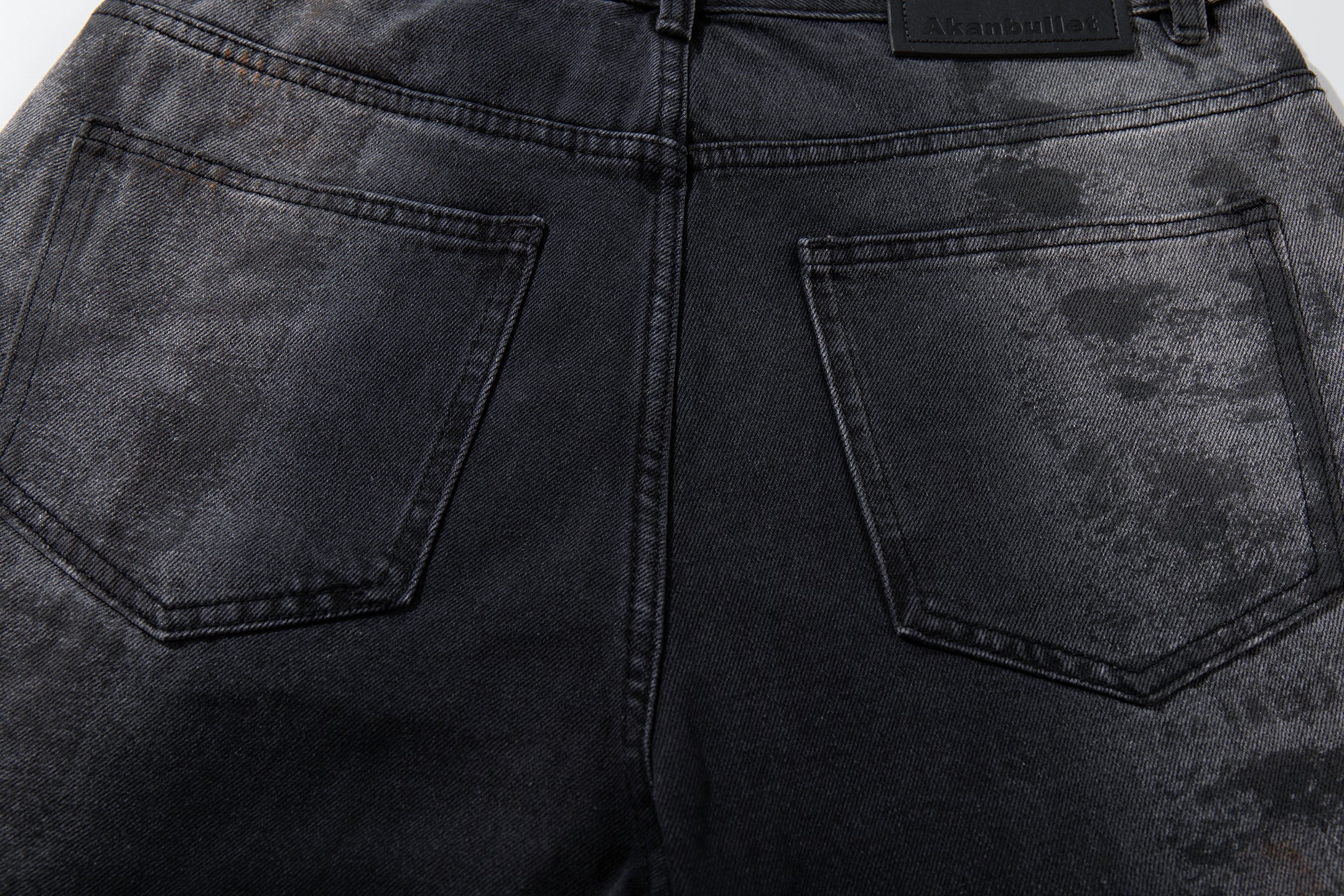Omirad Smoke-Texture Wide-Leg Jeans | Dark Washed Denim