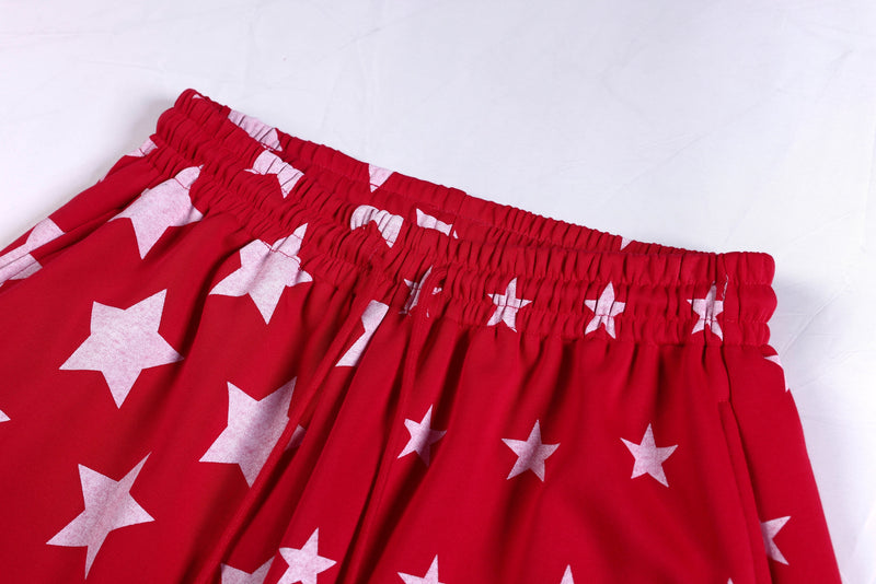 Starfield Wide-Leg Sweatpants | All-Over Star Print Streetwear