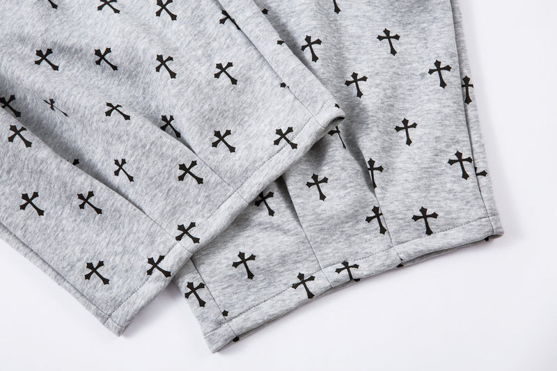 Omirad Cross Print Sweatpants | Gothic Streetwear Joggers