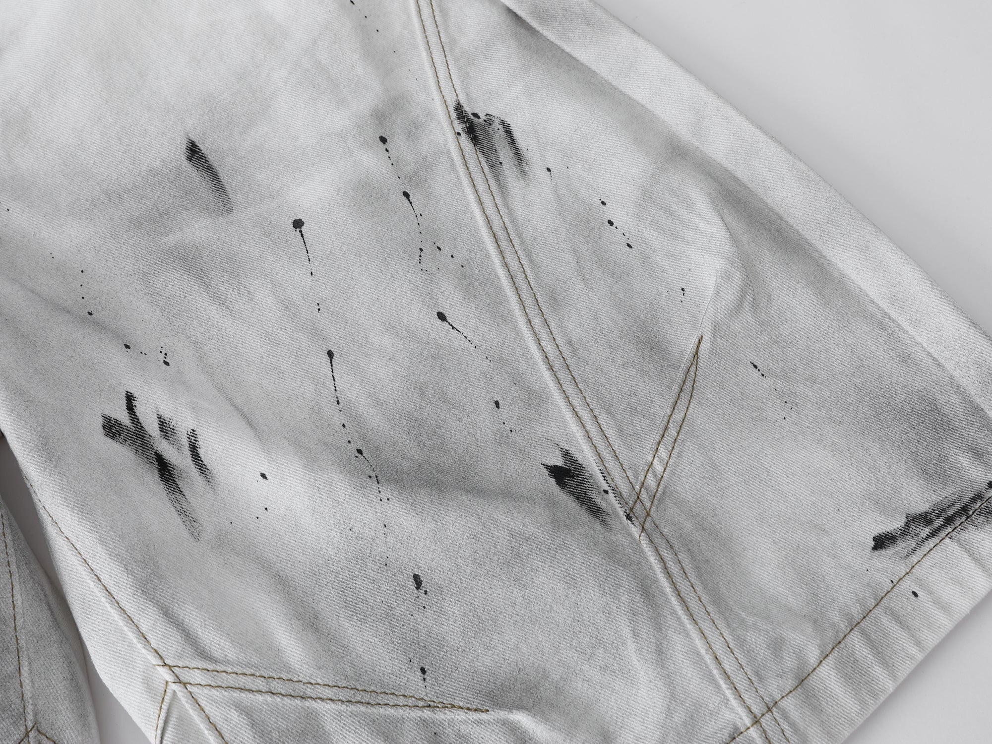 Omirad Distressed Gradient Wide-Leg Denim Shorts