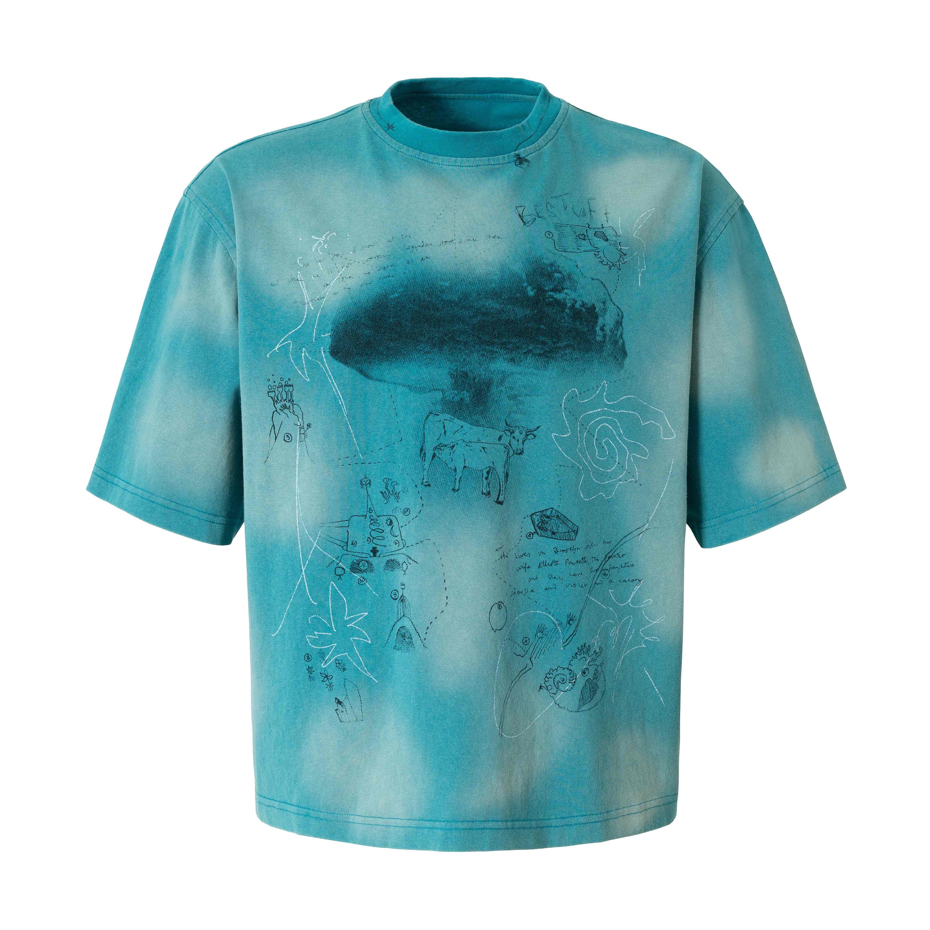 Omirad Abstract Sketch Washed Tee | Vintage Streetwear