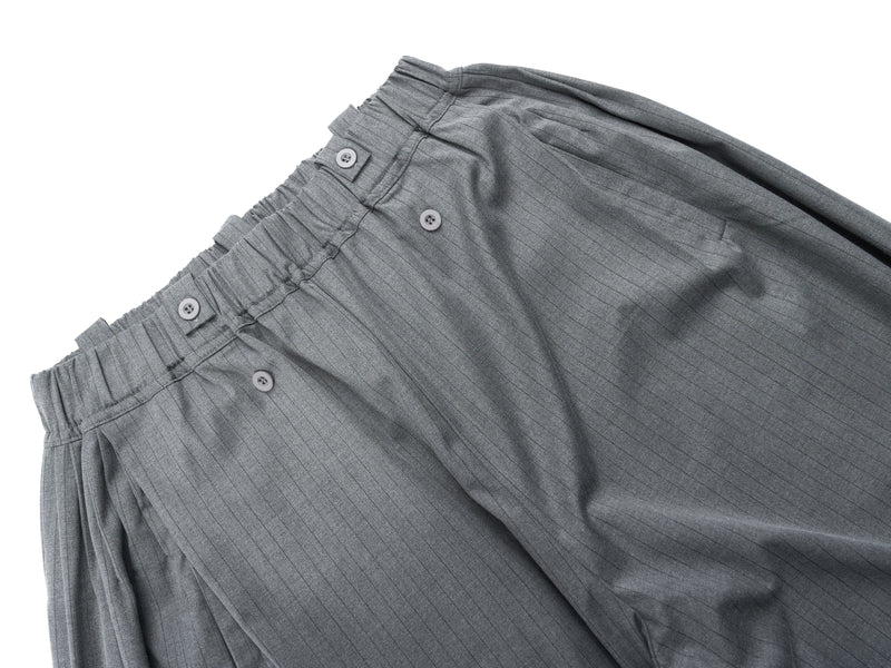 Dual-Button Pinstripe Wide-Leg Trousers | Relaxed Fit
