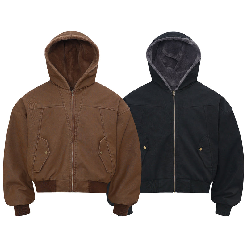 Omirad Reversible Hooded Bomber Jacket | Plush-Lined Streetwear
