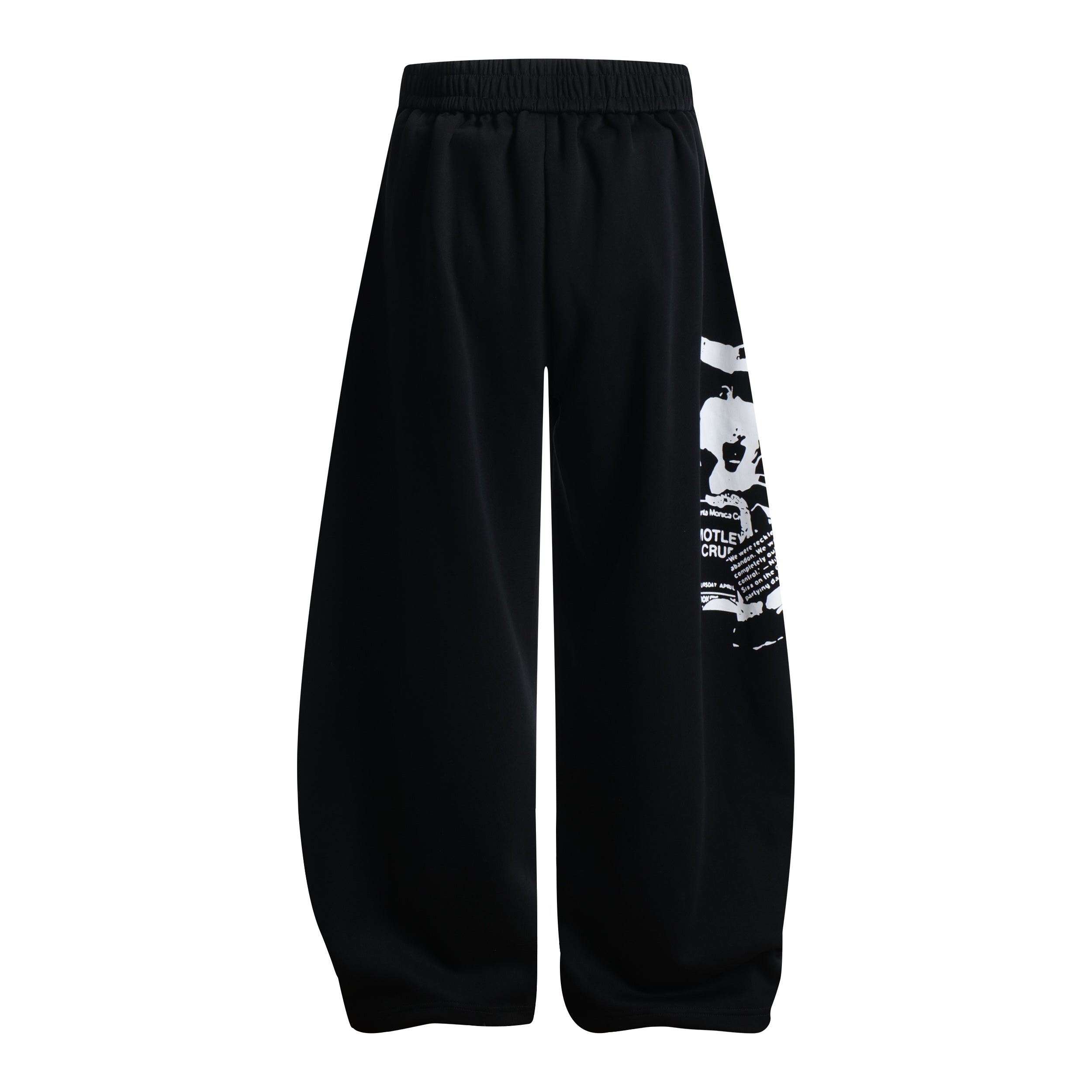 Rock Graphic Wide-Leg Wrap Pants | Streetwear Drape