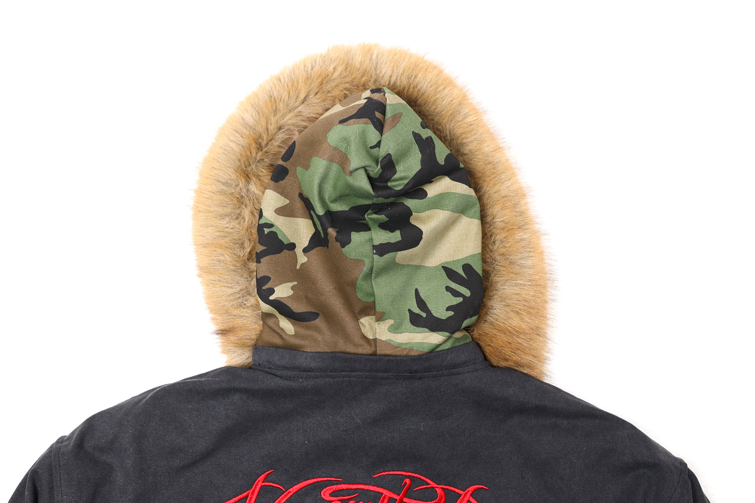 Omirad Fur-Trim Hooded Embroidered Bomber Jacket