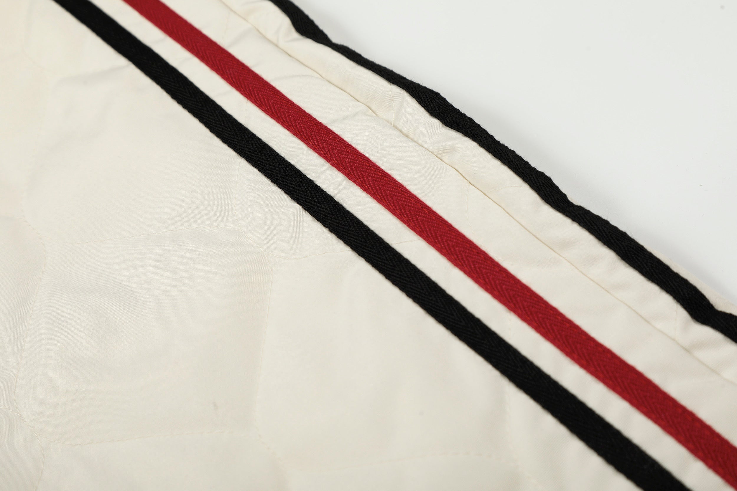 Quilted Wide-Leg Track Pants with Racing Stripes