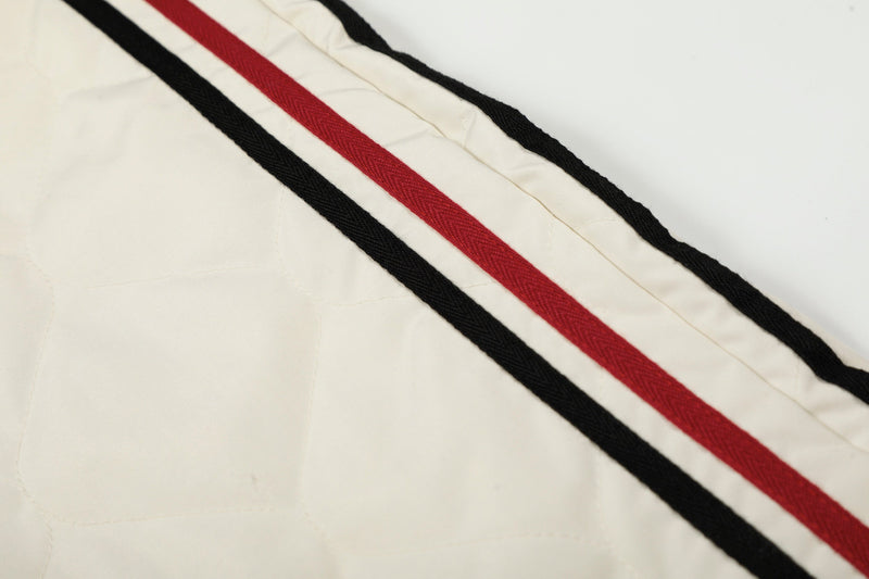 Quilted Wide-Leg Track Pants with Racing Stripes