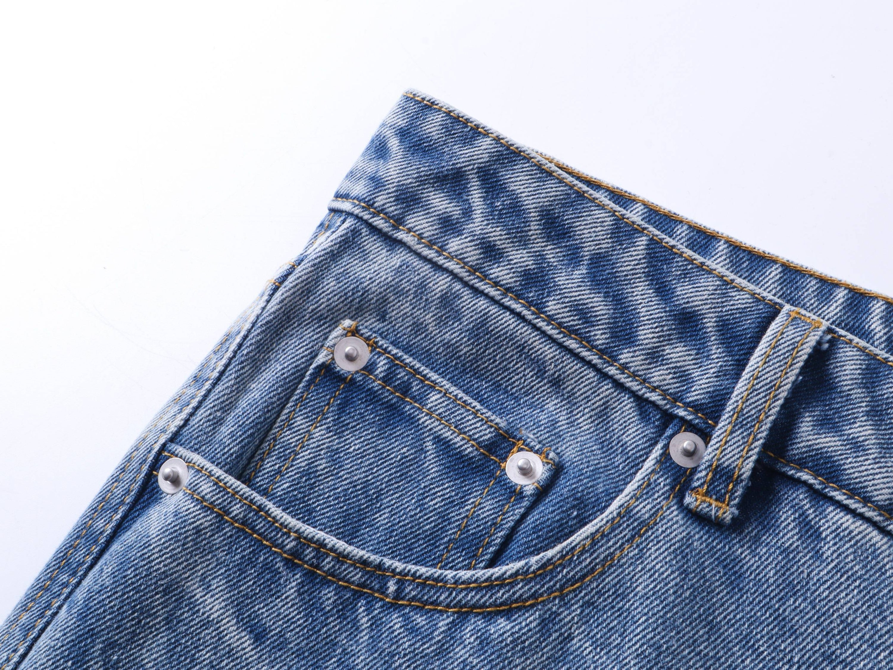 Stacked Vintage Washed Denim Jeans | Wide Leg Streetwear