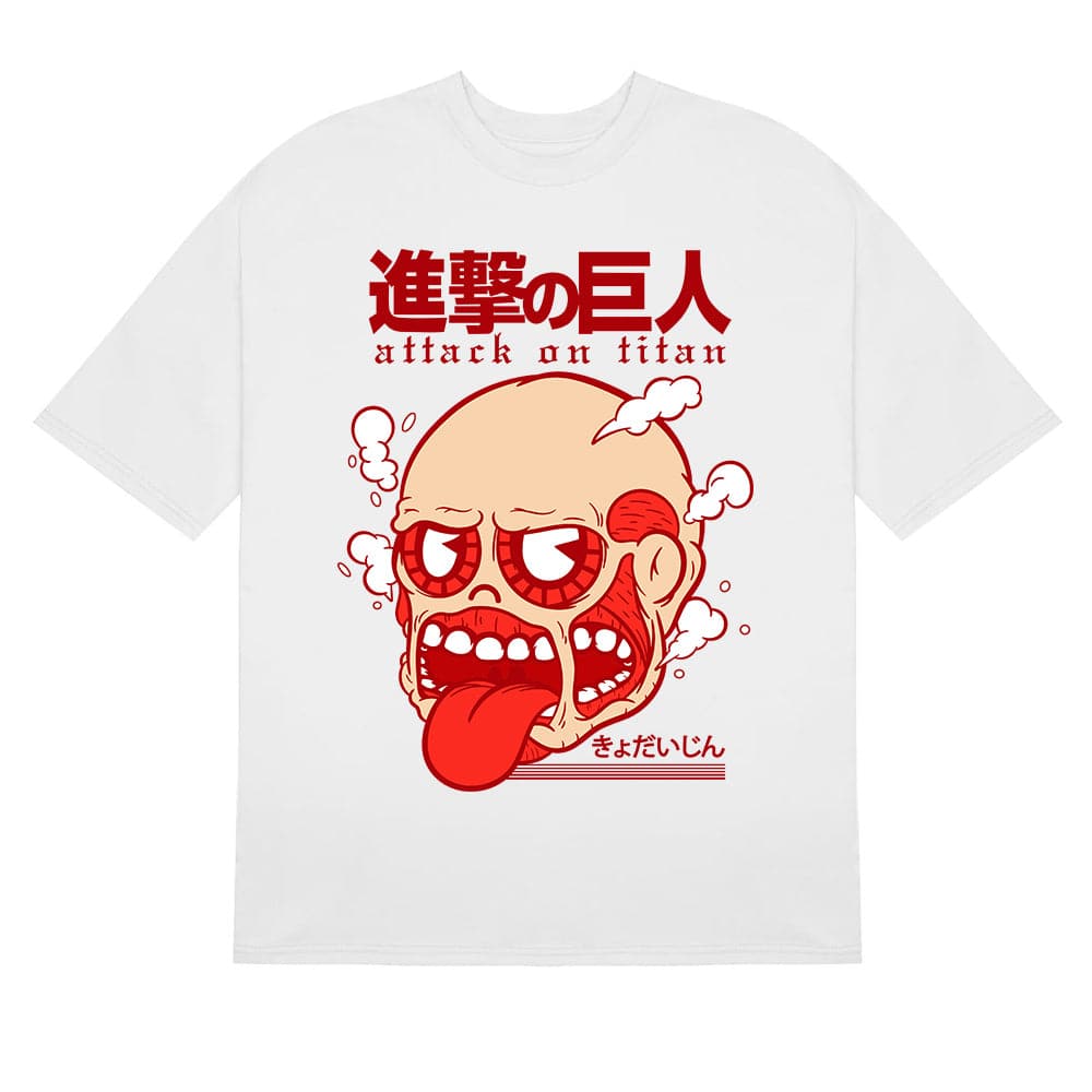 Funny Colossal Titan Face Attack on Titan T-Shirt Humorous Anime Design