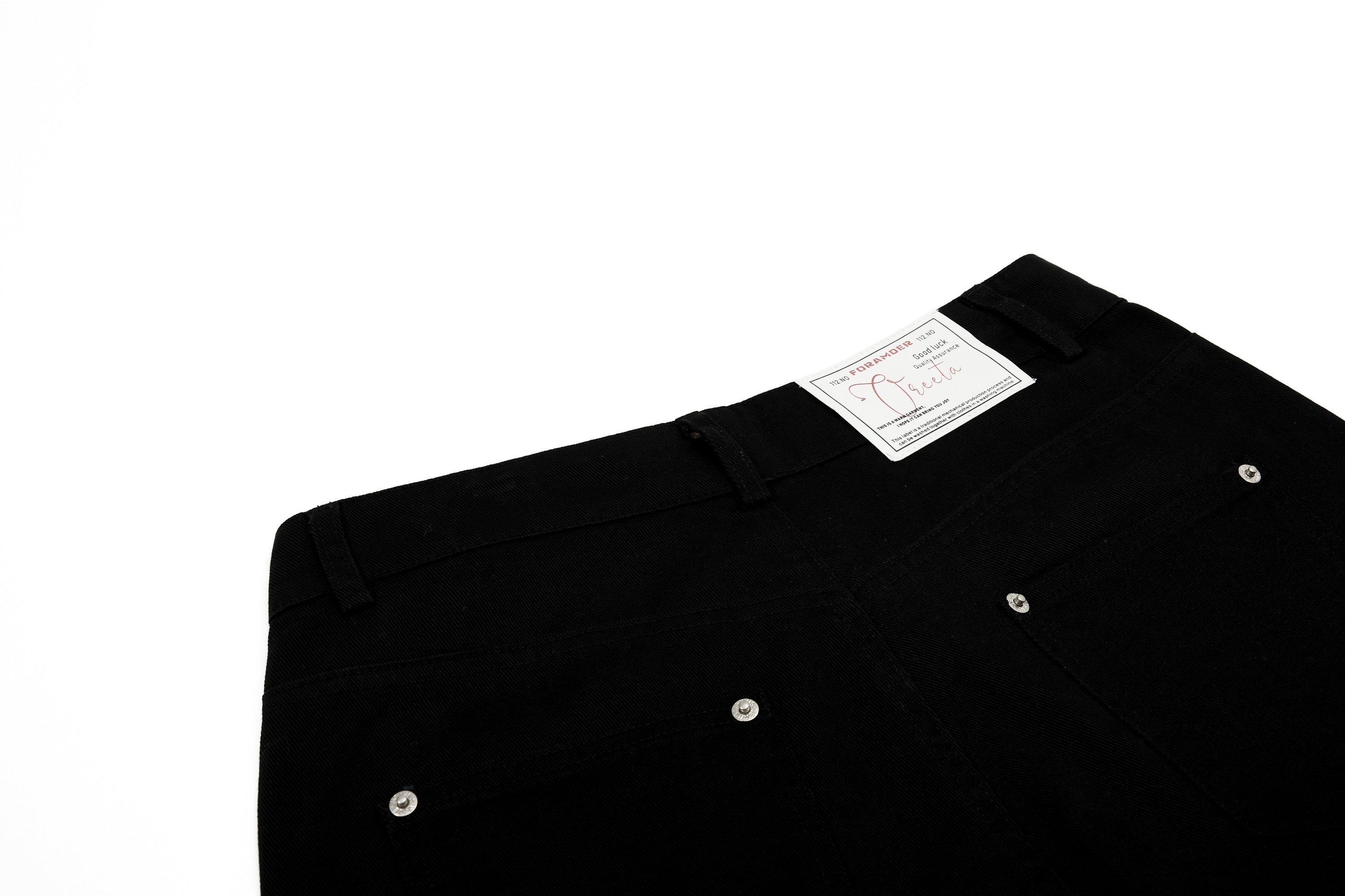 Omirad Silver Stud Wide-Leg Pants | Brown & Black Denim