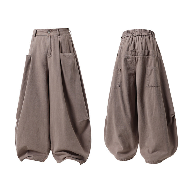 Omirad Classic Barrel Pants | Wide Leg Cotton Trousers