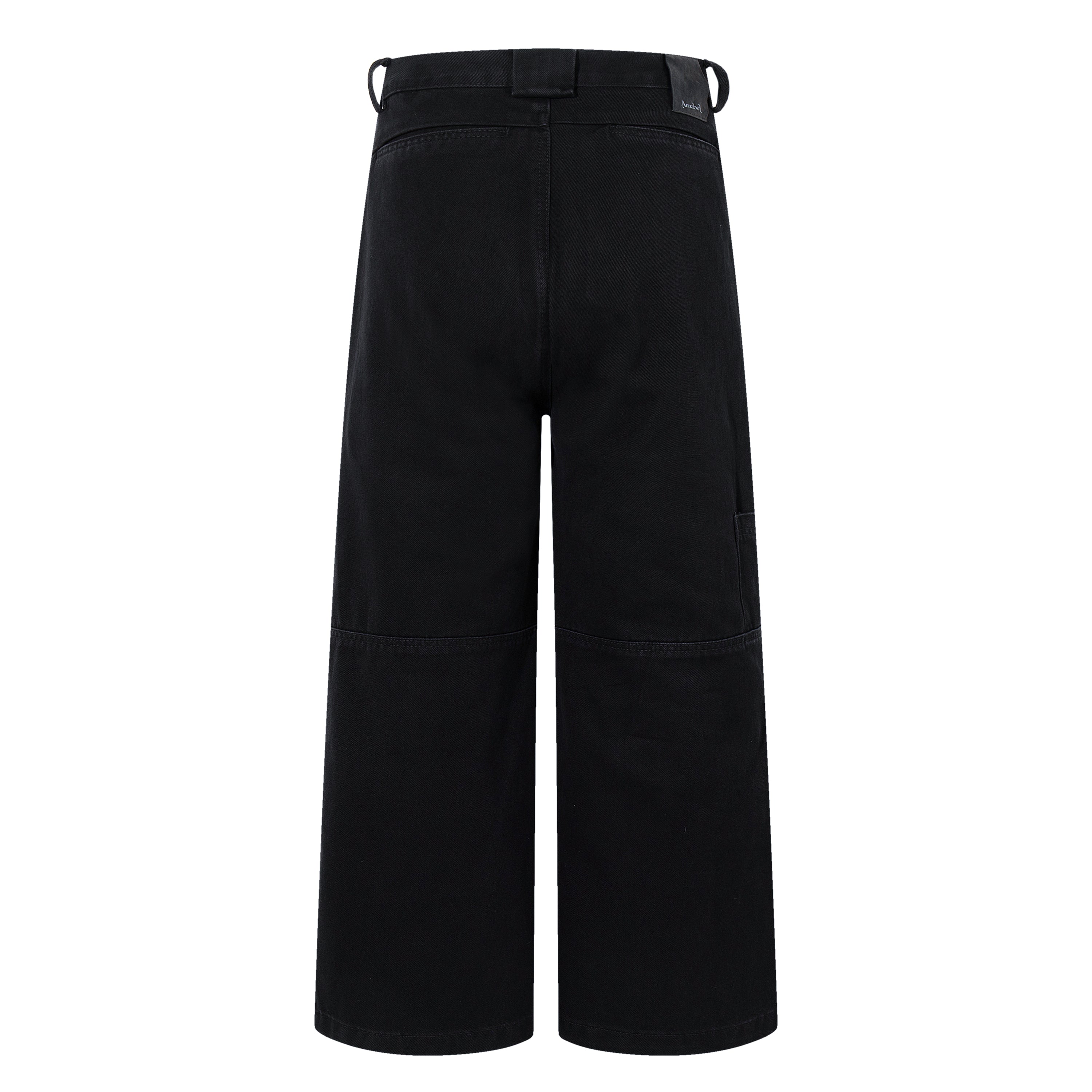 Omirad Studded Utility Wide-Leg Jeans | Black Denim