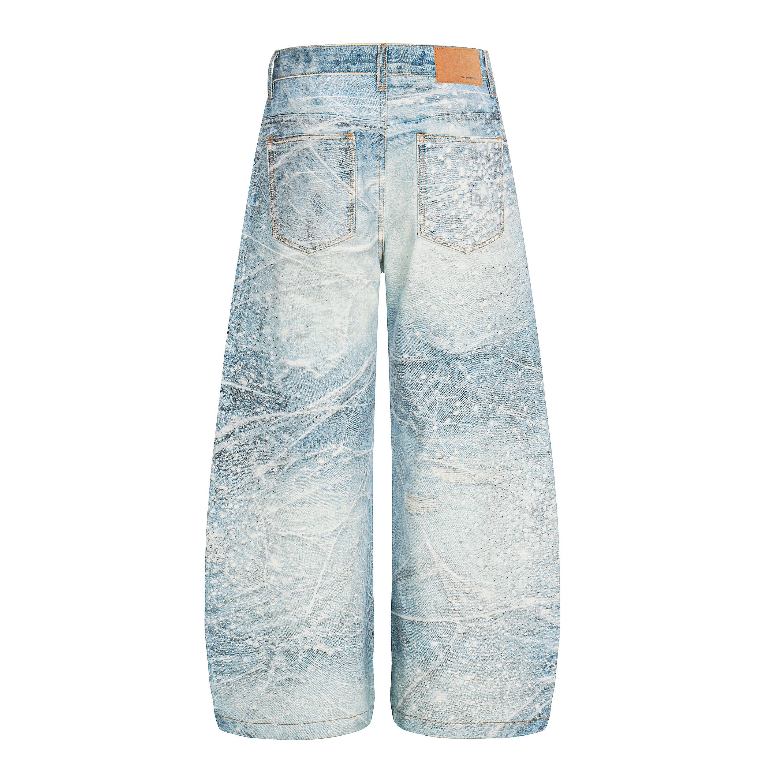 Omirad Ice Web Wide-Leg Jeans | Frosted Spiderweb Denim