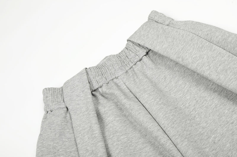 Omirad Pleated Relaxed Wide-Leg Pants – Light Grey