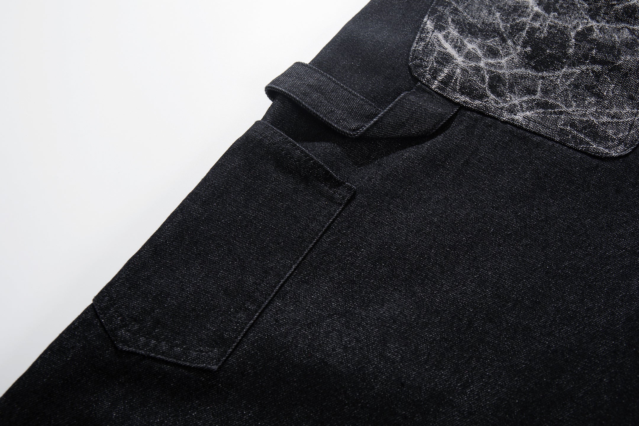 Omirad Cracked Panel Wide-Leg Denim Pants | Streetwear