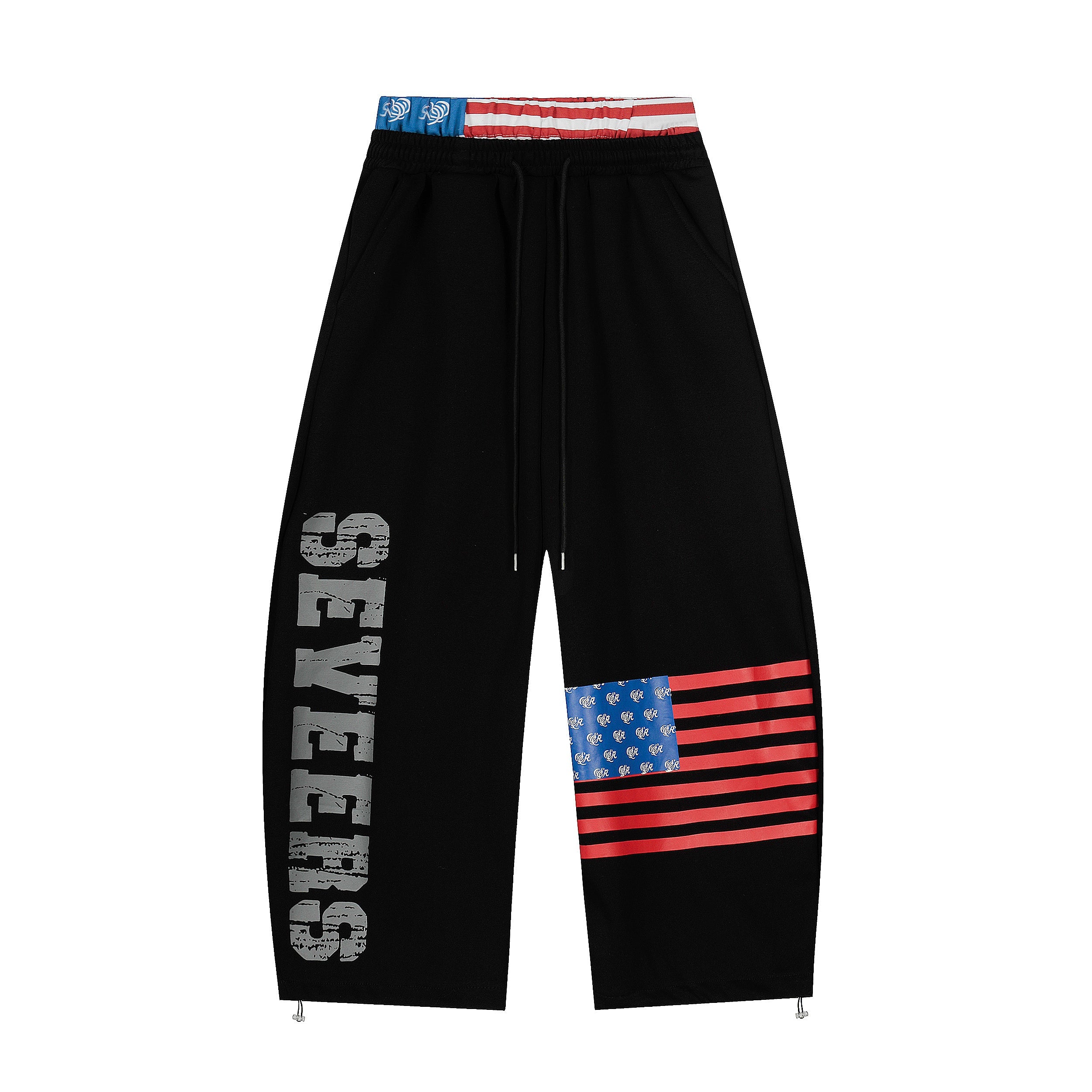 Flag Graphic Wide-Leg Sweatpants | Streetwear Joggers